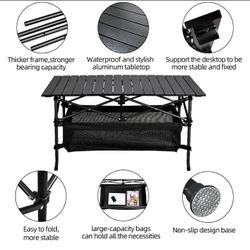 Lightweight Aluminum Folding Camping Table (37.13” x 21.57” x 19.69”)