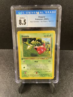Pokemon 1st Edition Neo Genesis Hoppip Vintage CGC 8.5 NEAR MINT