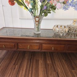 Chinese coffee table and 2 end tables 