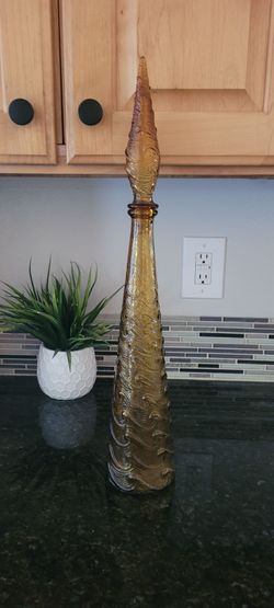 Vintage Candle Drip Amber Genie Bottle/Milwaukie
