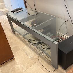 Under Tv Console Glass And Metal