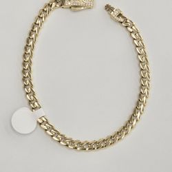 14kt Real Gold Monaco Style Bracelet 5.3mm 7.75 Inches