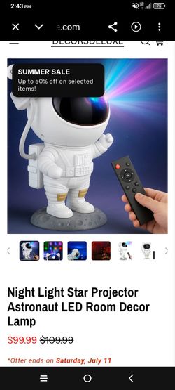 Night Light Star Projector Astronaut LED Room Decor