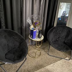 2 Small Round Folding Chairs