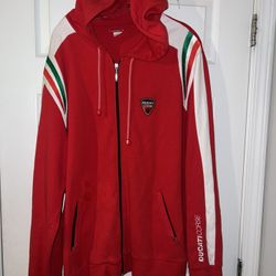Ducati Corse zip-up fleece hoodie racing jacket size XXL
