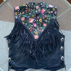 Vintage Fringe Leather Vest 