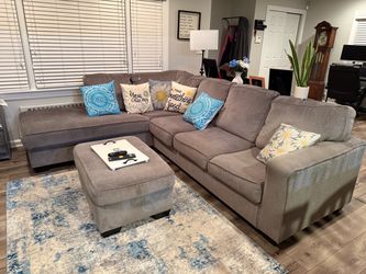 Grey fabric sectional sofa