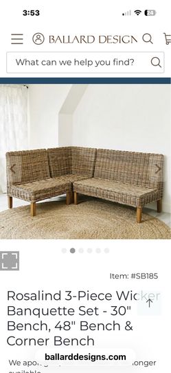 Beautiful 3 Piece Ratan Bench