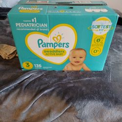 Pampers Swaddlers Size 3 136 Count And Pampers Baby Dry Size 3 210 Count