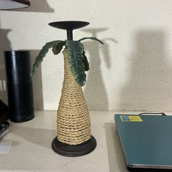 Candle holder palm tree 12” tropical decor