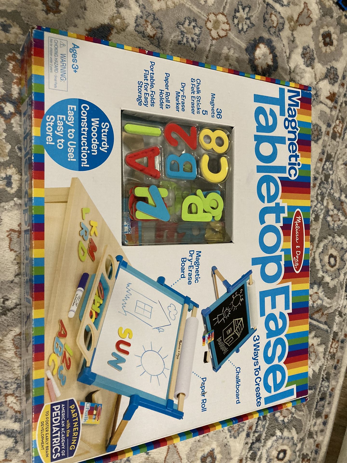 Melissa & Doug Double-Sided Magnetic Tabletop Easel- Like New