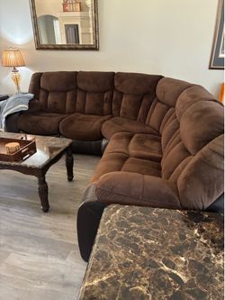 Brown U Shape Recliner Sectional