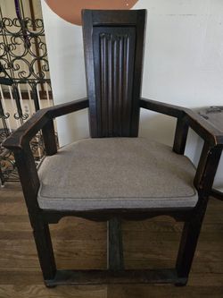 Pairof Antique Church Alter Armchairs Walnut