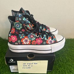 NEW Womens Converse Chuck Taylor All Star Lift Hi Black Y2K Floral PLATFORM