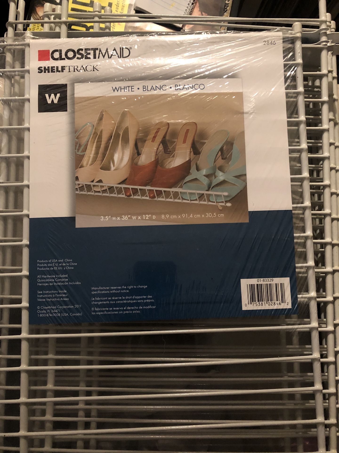 4 new - ClosetMaid ShelfTrack 12.25 in. D x 36.25 in. W x 3 in. H closet shelf w/ brackets