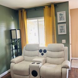 White Leather Recliner 