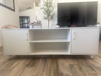 White TV Stand -Brand New assembled