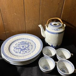 Dragon And Rice Grain Porcelain China 