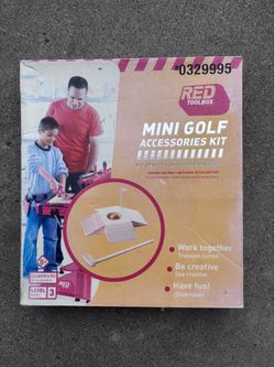 Red Toolbox Mini Golf Accessory Kit, NEW!