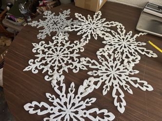 Large Glitter Snowflake Christmas Ornaments Set