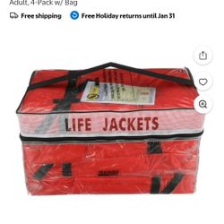 Life Jackets 4 Pack With Bag 1 Infant Vest Included