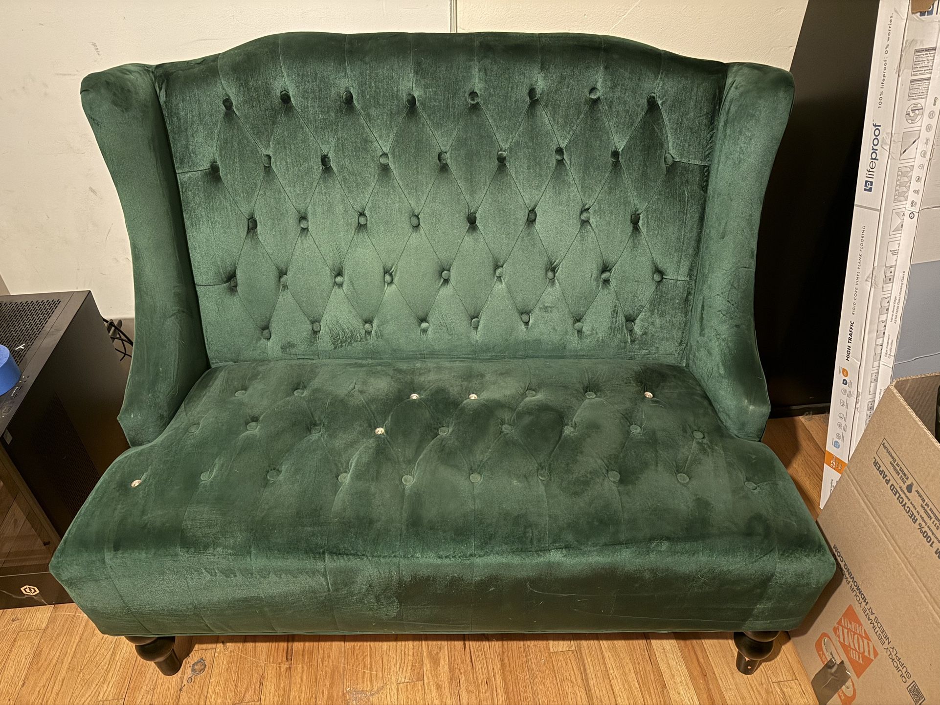 Velvet Green Sofa