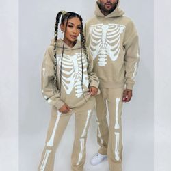 Brand New Glow In The Dark Skelton Jogger Sets 
