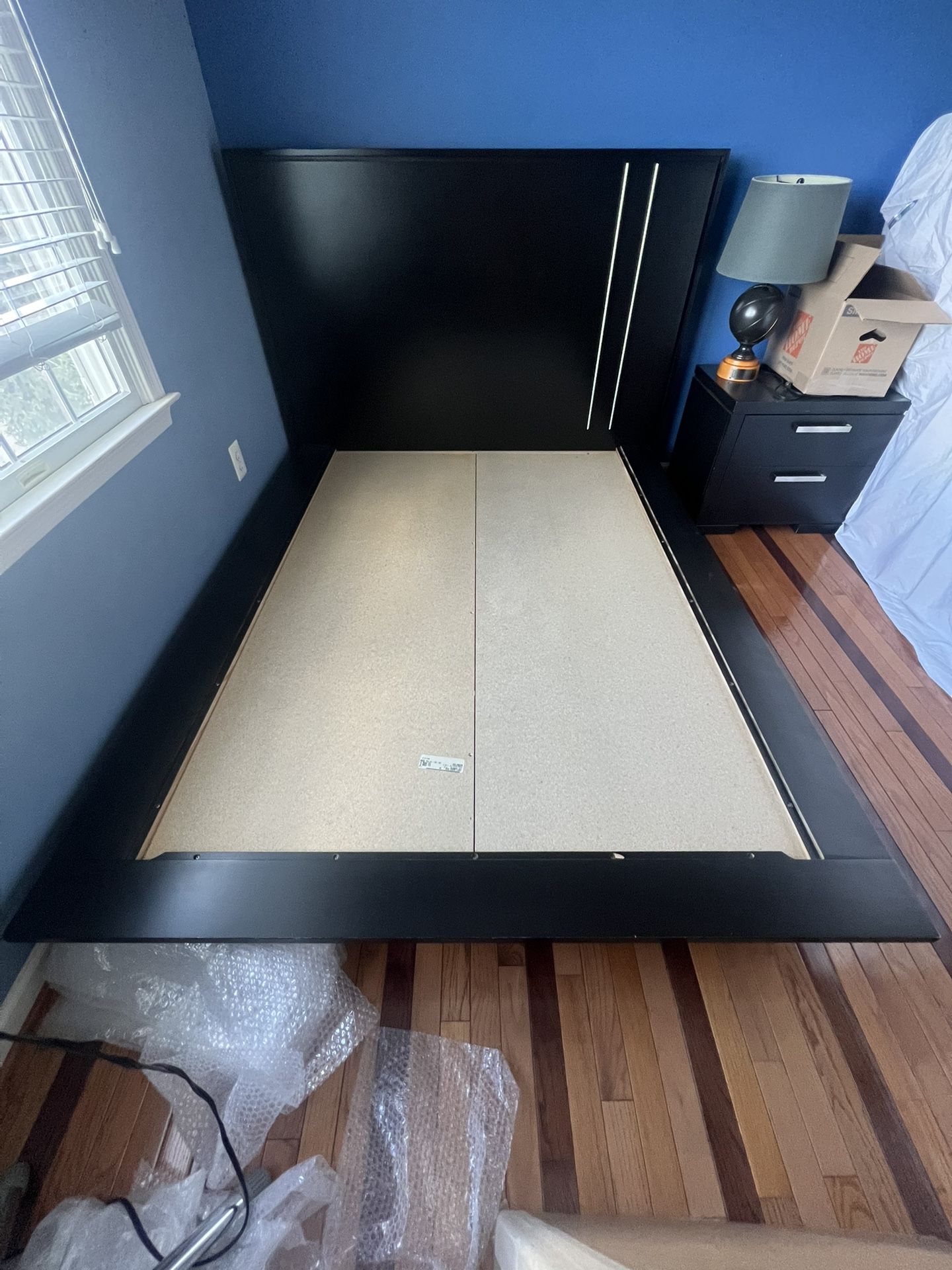 Full Size bedroom furniture set (Bed, night stand, Study Table and 2 Book cases)