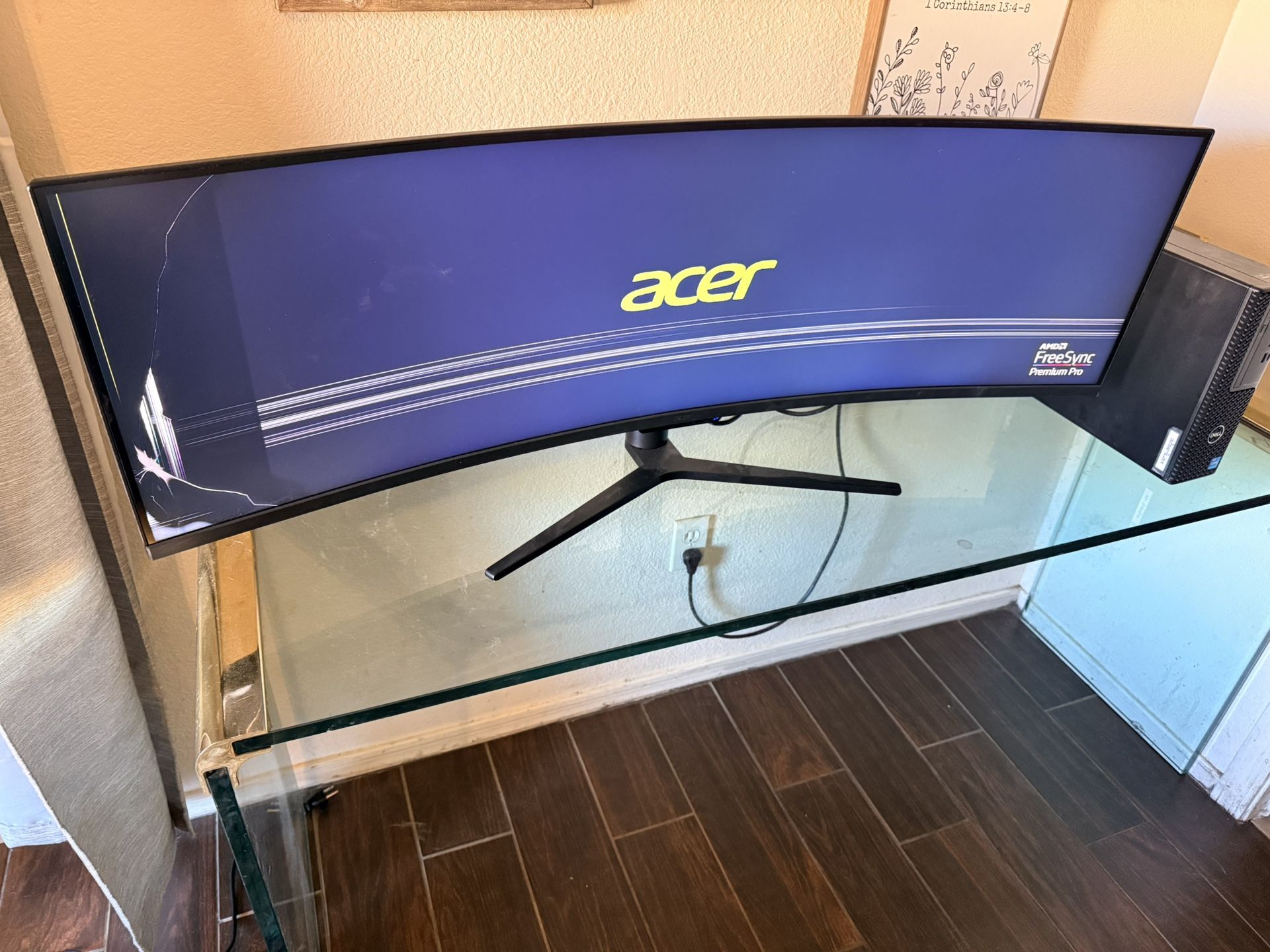 Acer 49" Curved DQHD UltraWide (5120 x 1440) PC Monitor **Cracked Screen**