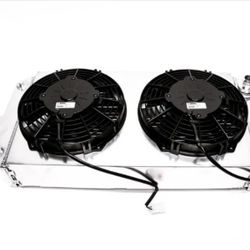 PLM Power Driven Tucked Radiator XL + 2 SPAL Fans Fits Honda B-Series, K-Series