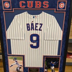 Javier Baez Signed Authentic Jersey Framed 