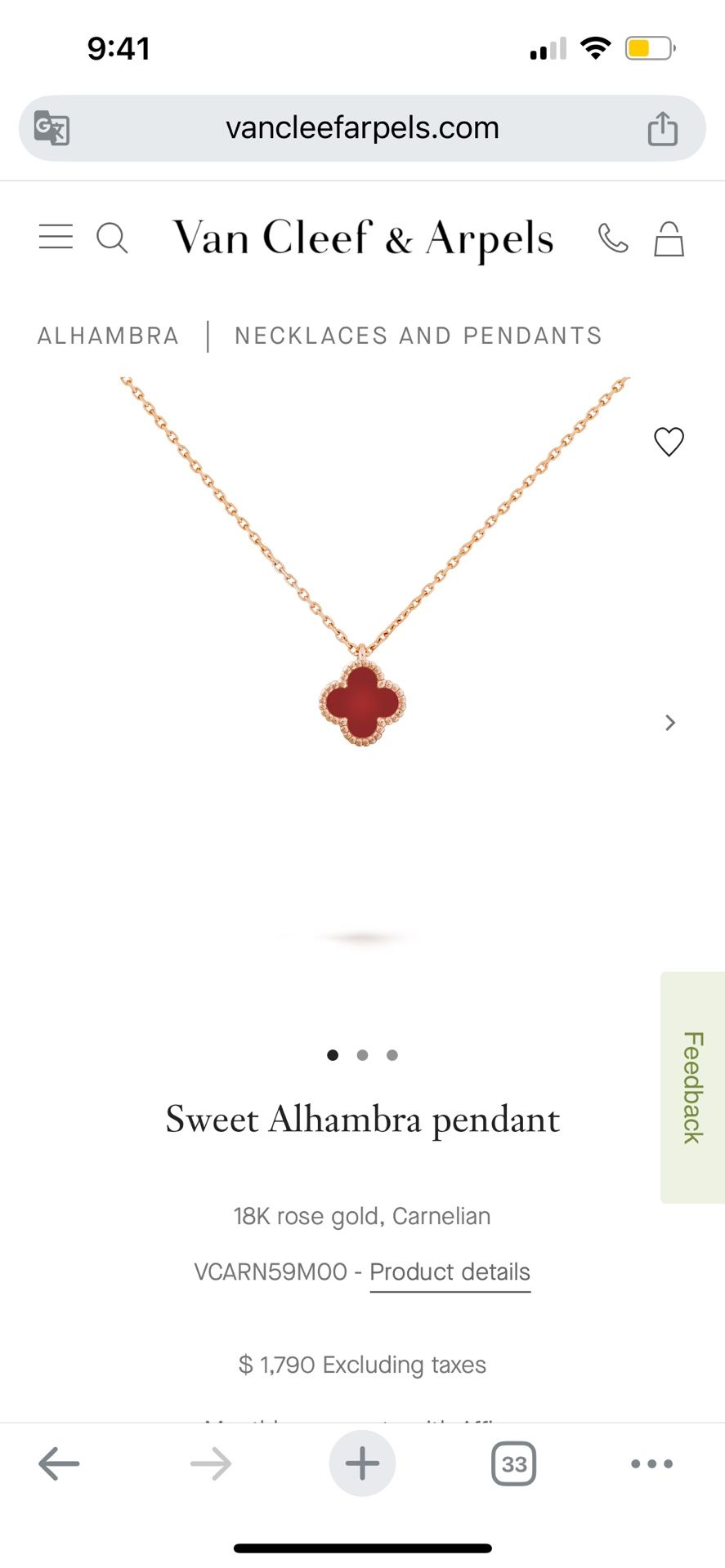 Brand New Van Cleef & Arpels Sweet Alhambra Necklace