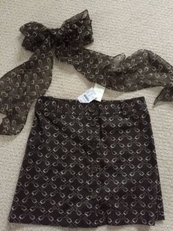 👜 NEW J. CREW brown SKIRT with matching SCARF