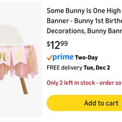 Some bunny is one highchair banner