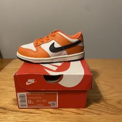 Nike Dunk Low Toddler Shoes – Safety Orange – Size 9C (New)