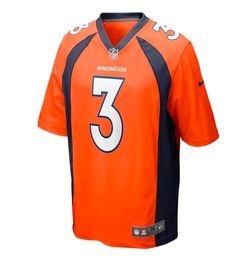 Nike NFL Denver Broncos Russell Wilson #3 Men's Orange Football Jersey
