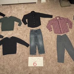 Boys size 6 clothes LOT sweaters, shirts, jeans