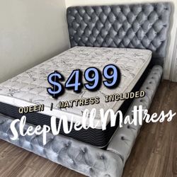 Queen Size Bed Frame With Mattress Included 