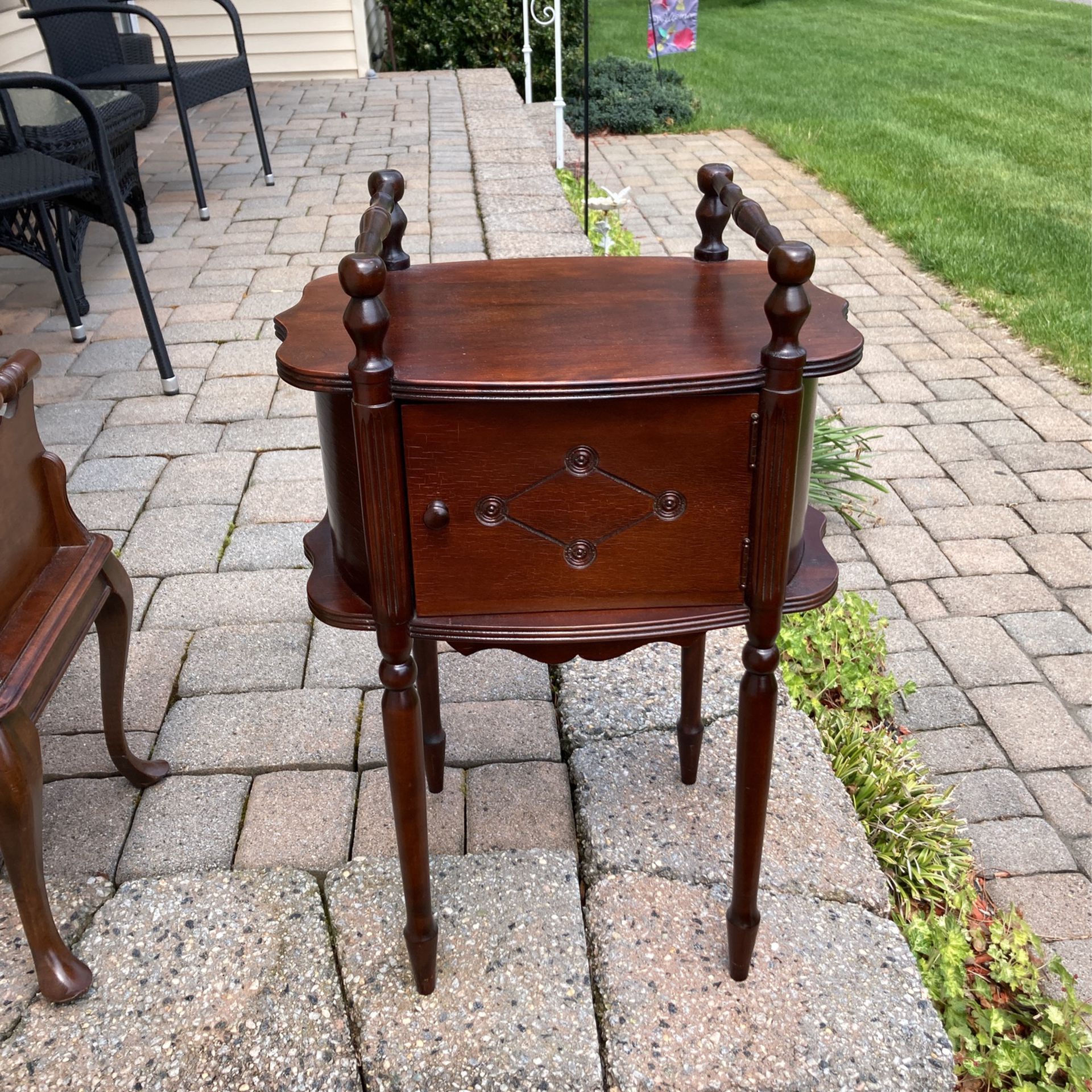 Antique Smokers Side Table Humidors 