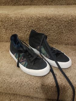 Dolce and gabana dc Black High-Top Sneakers with Multicolor Pattern