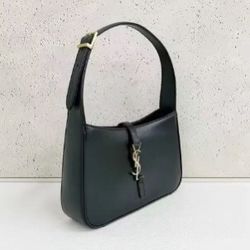 YSL underarm shoulder bag black silver