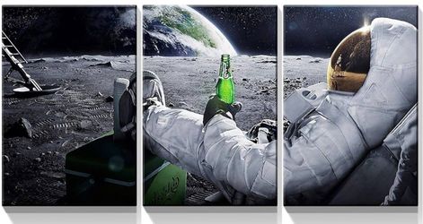 Modern Astronaut Canvas Wall Art – Abstract Space Artwork (Brand New)