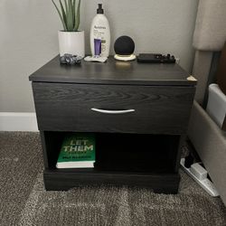 Black Wood Nightstand