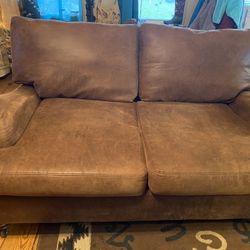 Leather Couch Nice Clean Excellent Shape Brown Leather 