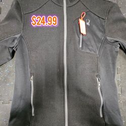 Spyder Full Blk Zip Up Fleece 