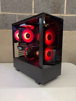 RGB Black and Red Gaming PC Computer Desktop