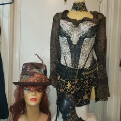 Steam Punk B⁵aby!! CORSET PULLS IT ALL TOGETHER! SHOES & HAT R SE