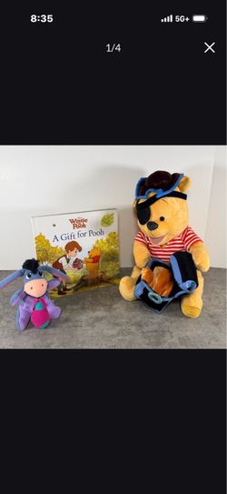 Winnie the Pooh Plush, Eeyore Plush & Book Set