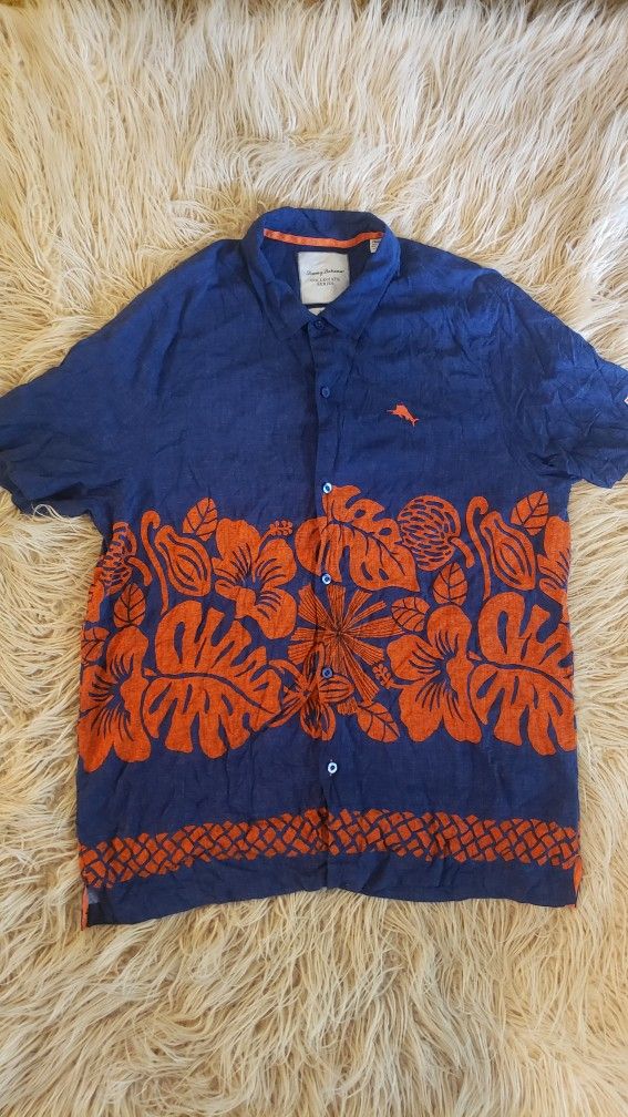 Auburn Tigers Tommy Bahama Tiki Time Camp Shirt Men's  3XL Trim Fit