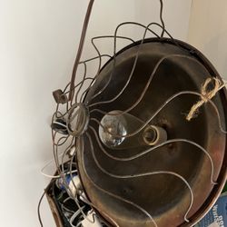 Vintage Steampunk Thomas Edison Bulb Fan Lamp